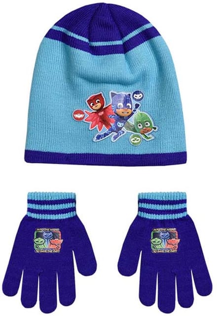 PJMasks winterset Muts Acryl Blauw Donker Blauw 2-delig One-size perfect cadeau