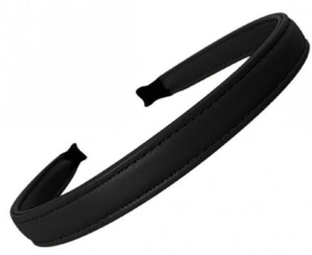 Haarband- Leer- Zwart- 1.5 cm- Charme Bijoux