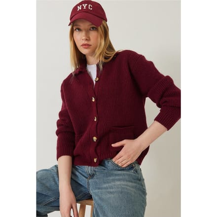 Gestructureerde Breikleding Lange Mouwen Cardigan