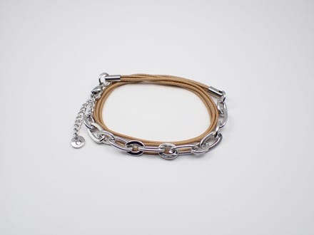 Colure® wikkelarmband jasseron robuust ovaal gecombineerd bruin