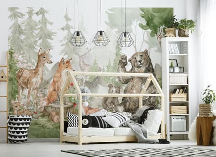 Walltastic - Dierenbos Forest Friends - Posterbehang - (305 x 244 cm) - (6 Panelen)