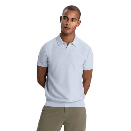 Dstrezzed Polo Melange Slub Lichtblauw - Maat L - Heren