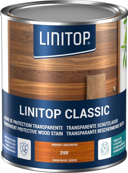 Linitop Classic - Beits - Decoratieve beschermende beits  - Zoete Kers - 298  - 1 L