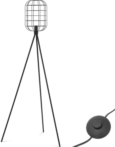Staande lamp - open raster kap - 40 W - hoogte 163 cm - Uniprodo