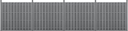 WPC Schuttingpaneel 11 planken met palen 185x747 cm grijs