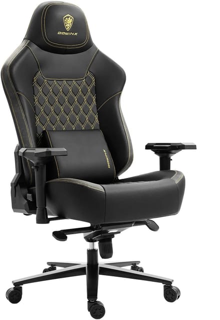 Dowinx Gamingstoel - Ergonomische Bureaustoel - 200 kg Draagvermogen - 4D Armleuningen - Lendensteun - Verstelbaar - Zwart