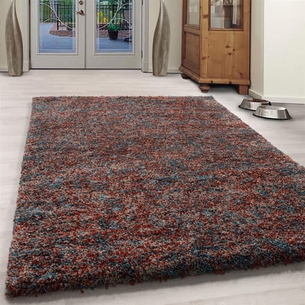 Flycarpets Lorium Vloerkleed - 80x150 cm - Terra/Blauw/Beige - Hoogpolig