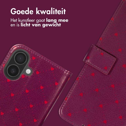 imoshion Hoesje - Geschikt voor Apple iPhone 17 - Design Bookcase smartphone - Crush Check Coral Dust