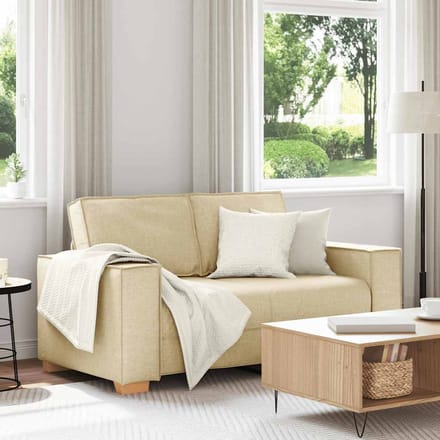 vidaXL - 2-zitsbank - Crème - 160x78x84 - cm - Stof