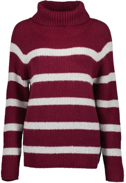 Blue Seven - Trui 248055 rood/wit streep met col - maat 46