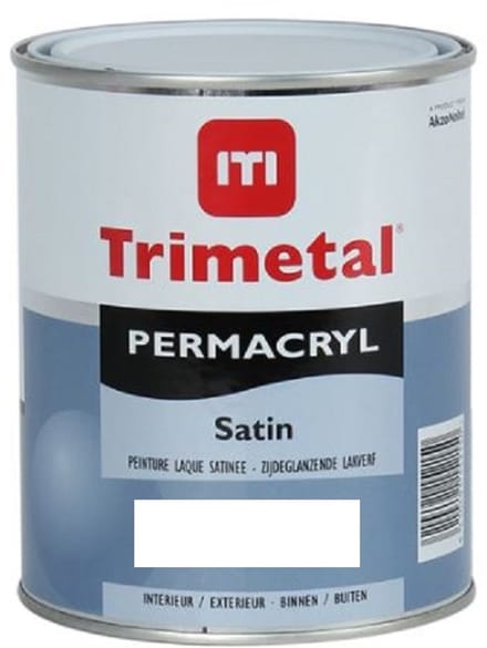 Trimetal Permacryl Satin - 1 l - 10 m²/l - Wit - Lak - Afwerkingslaag