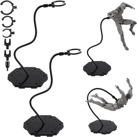 Actiefiguur Standaard - Display Houders - Verzamelobjecten Tonen - Verstelbare Steunarm - Set van 2 - Zwart