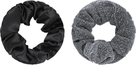 Scrunchie set van 2 | Zwart en zilver-Kerst
