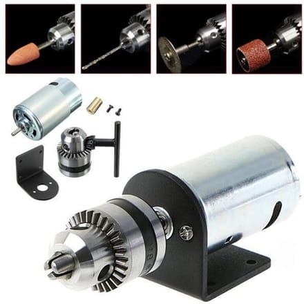 DC 12V 36V Draaibank Pers 555 Motor met Miniatuur Handboorkop en Montagebeugel DIY Gereedschapsset