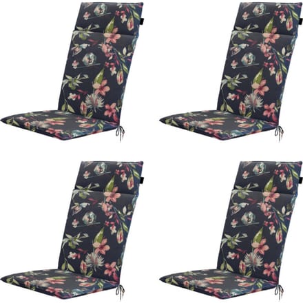 Madison tuintstoelkussen hoge rug cato - 120x50x4cm set van 4