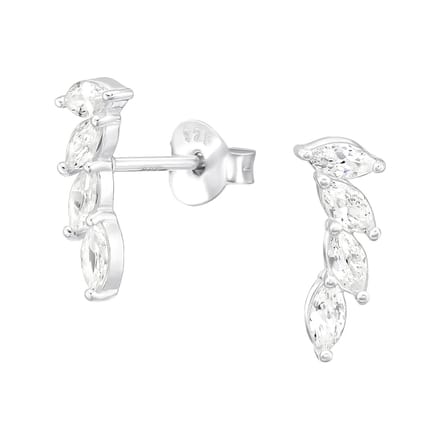 Montebello Oorbellen Darcy - 925 Zilver E-Coating - Blad - 12x5mm