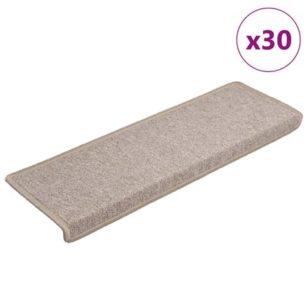 vidaXL - Trapmatten - 30 - st - 65x21x4 - cm - Taupe - Rechthoekige - Rand