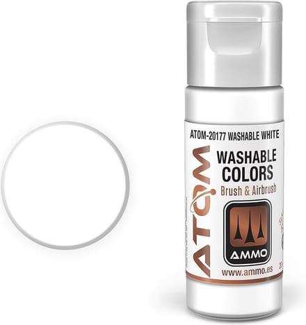 AMMO by Mig Jimenez Hobbyverf Acrylverf - MIG 20177 ATOM - Washable White - Acryl - 20ml Verf flesje - 20 ml
