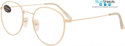 BlueShields SFG018 DEPP - Beeldschermbril - Leesbril +1.00 - Goudkleurig frame - Metaal