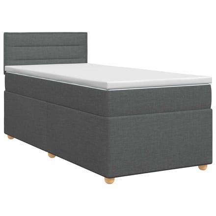 vidaXL - Boxspringbed - met - matras - Donkergrijs - 80 - x - 200 - cm - Stof