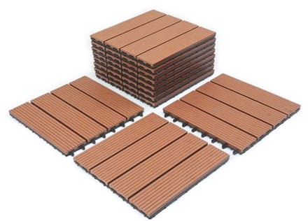 WPC Terrastegels 11 Stuks Bruin 30 x 30 cm Geschikt voor Buiten Gebruik