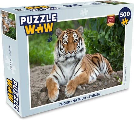 Puzzel Tijger - Natuur - Stenen - Legpuzzel - Puzzel 500 stukjes
