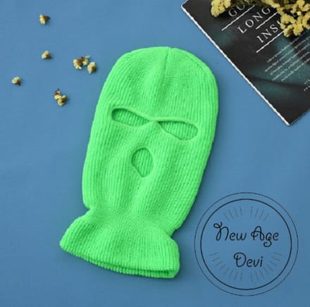 New Age Devi - Bivakmuts - Balaclava - Licht groen - Onesize - 3 Gaats - Full face mask