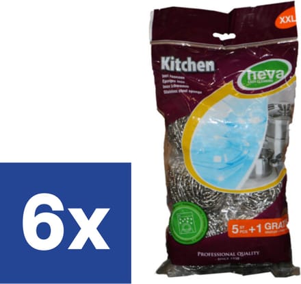 Inox Spiraalspons - 6 x 5 + 1 GRATIS