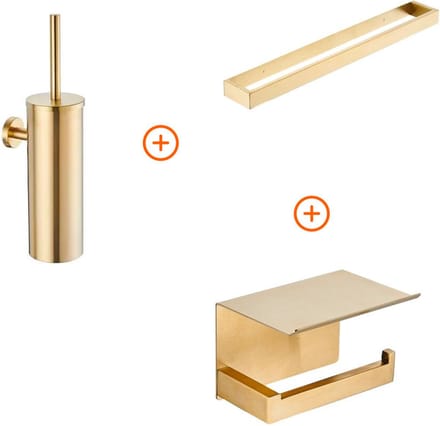 Toilet accessoires set Mat goud design met beugel