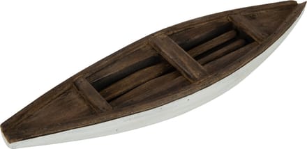 J-Line decoratie Boot + Roeispaan Vacay - hout - donkerbruin/wit