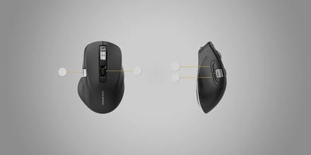 Alogic Apex Draadloze Programmeerbare Muis – Geschikt voor Mac en Windows – 7 programmeerbare knoppen – Ergonomisch ontwerp - Zwart