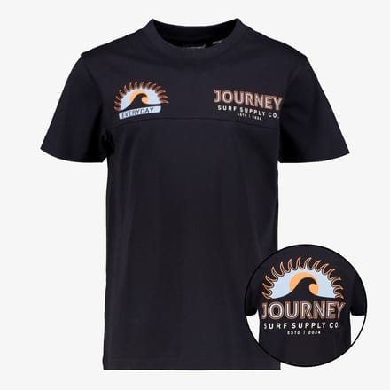 Unsigned jongens T-shirt met backprint donkerblauw - Maat 146/152