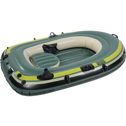 Groene PVC Opblaasbare Tweepersoons Roei Luchtboot Vissen Driften Duikgereedschap zwart