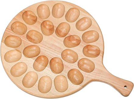 Eierhouder Plaat - Eierdienblad Houder - Eieren Serveren - Omkeerbaar 24 Gaten - 29 cm Breed - Houtkleur