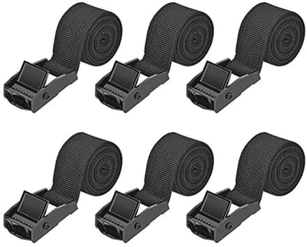 Spanbanden Set van 6 | 1m x 2,5cm Verstelbare Ratel Spanriemen voor Auto, Fiets en Bagage
