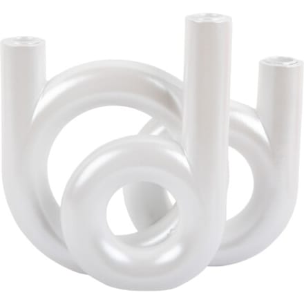 Present Time Kandelaar Rings Medium - Wit - 18x12x20cm - Scandinavisch - Polyresin