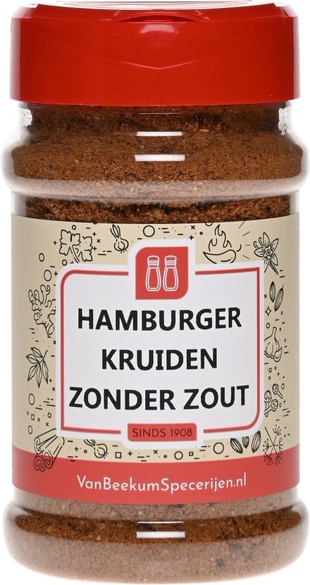 Van Beekum Specerijen - Hamburger Kruiden Zonder Zout - Strooibus 120 Gram