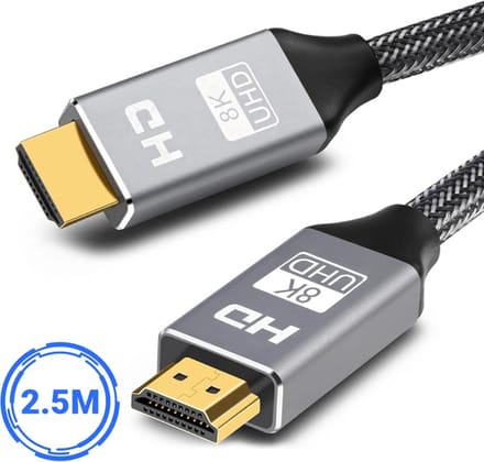SBVR HDMI Kabel 2.1 - 8K Ultra HD - 4K 120 Hz - Nylon HDMI kabel - 2,5 Meter