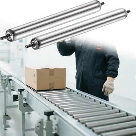 Transportrollen Set - Materiaaltransport Rollen - Efficiënt Materiaal Verplaatsen - Roestvrij Staal - 32 mm Diameter