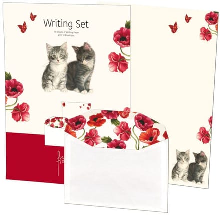 Briefpapier met enveloppen: Franciens Kittens & Poppies