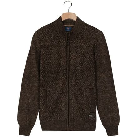 Baileys Vest Wave Cable Knit Fullzip Single Knit Bruin / male