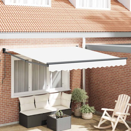 vidaXL - Uitschuifbare - luifel - Wit - 300 - x - 250 - x - 165 - cm