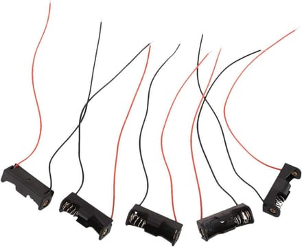 Batterijhouder - Batterij Case - Batterijen Opslaan - Kleine Formaat - 5 stuks - Zwart