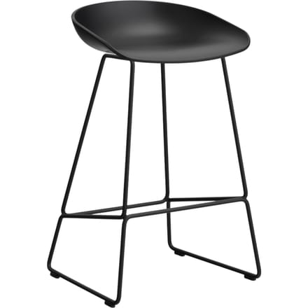 HAY About a Stool AAS 38 - black 2.0 - zwart - viltglijders - Zithoogte 65 cm