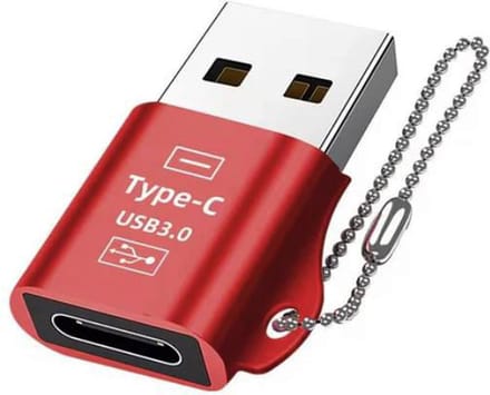 NÖRDIC C-OTG3 USB-C naar OTG USB-A mini adapter - Rood
