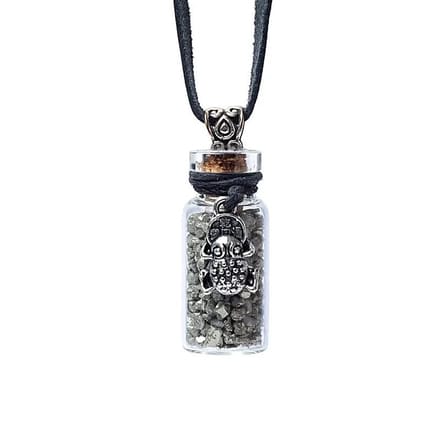 Yogi & Yogini - Geschenkflesje - koord - pyriet - feng shui kikker