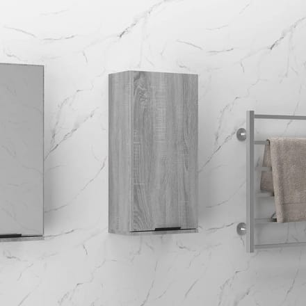 vidaXL - Badkamerkast - wandgemonteerd - 32x20x67 - cm - grijs - sonoma - eikenkleur