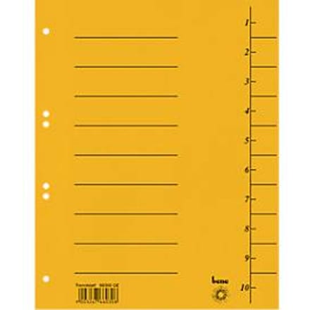 Scheidingsblad, Intensief karton, A4, geel