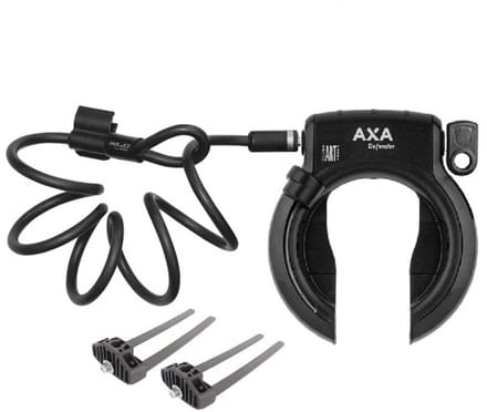 Axa Solid Plus ART2 Ringslot Zwart + XLC 180cm insteekkabel + Flex Mount Bevestigingsset