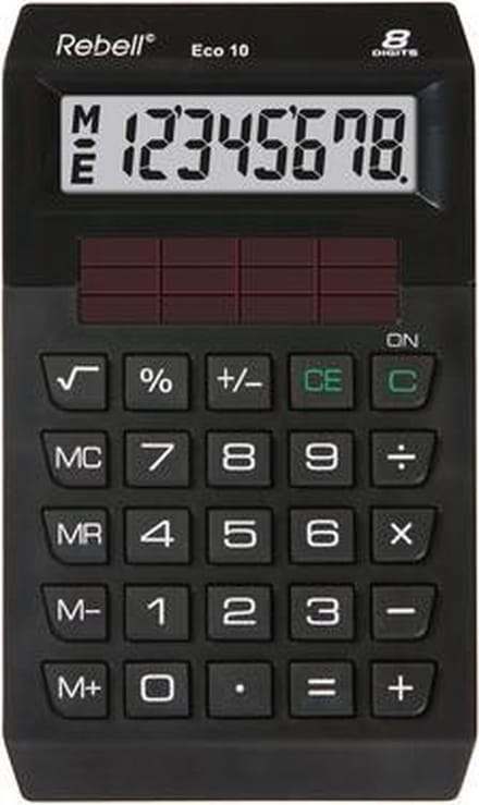 Rebell calculator - ECO 10 BX - Blauer Engel - zwart - RE-ECO10-BX